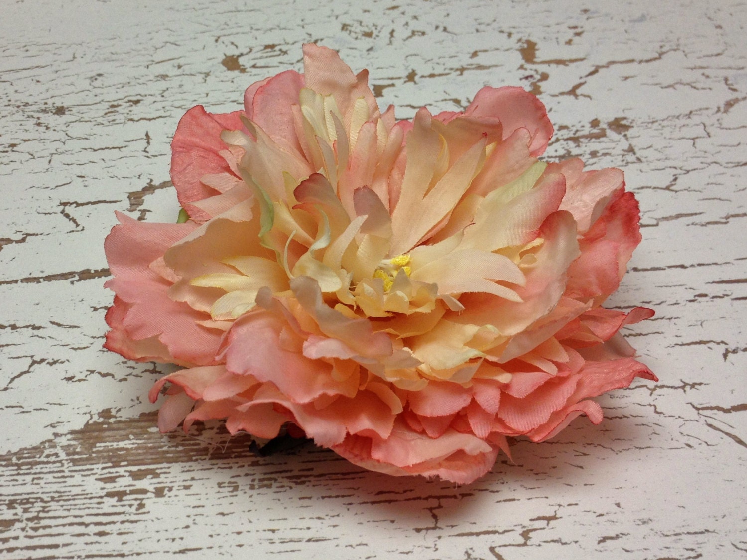 Silk Flowers - SALMON PEACH Peony - 5 Inches - Artificial Flowers - Top Quality