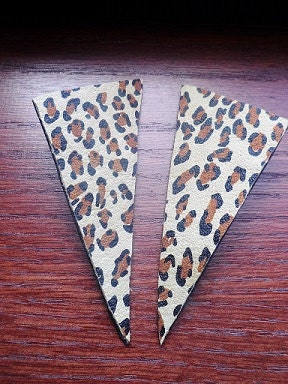 Leopard Points Leather Earrings