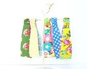 yellow floral reversible headband / pink, teal yellow / summer fashion