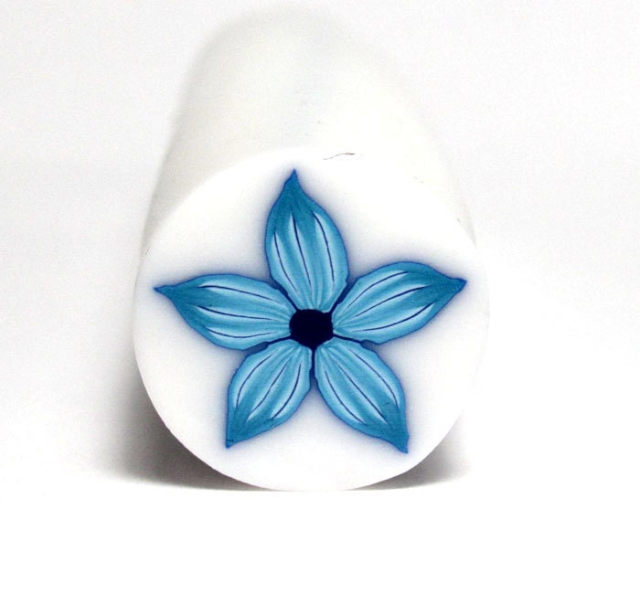 Blue polymer clay flower cane