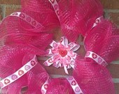 Beautiful Handmade Valentines Day Hearts Love Mesh Wreath
