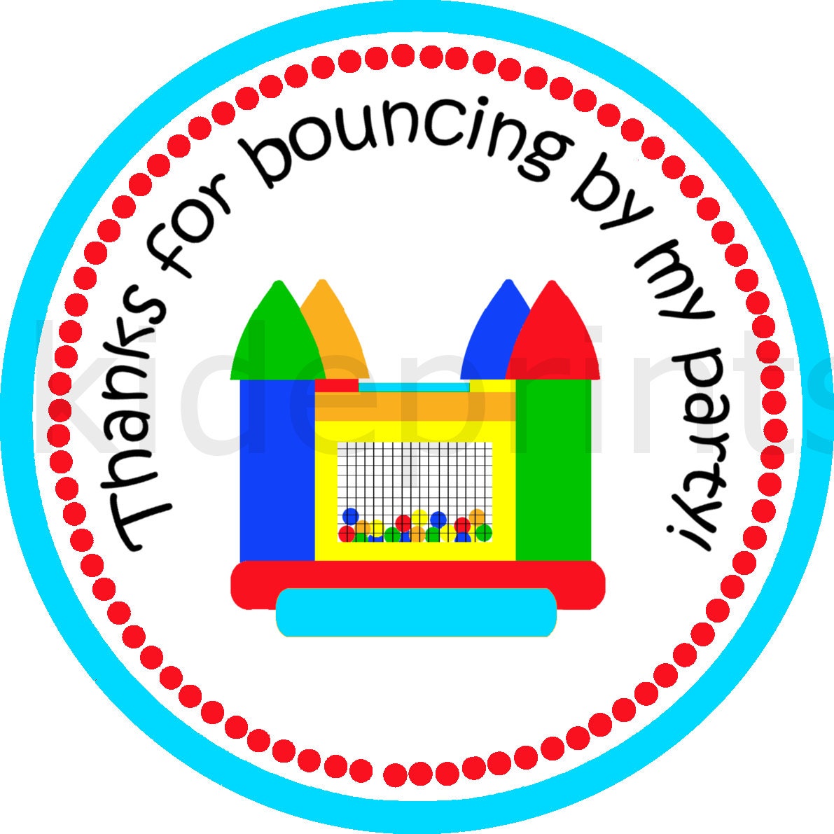 Printable Bounce House or Bouncy Party Favor Tags - Bounce House Birthday Party