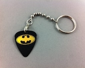 BATMAN Guitar Pick Keychain - Pick detaches for use - KC048