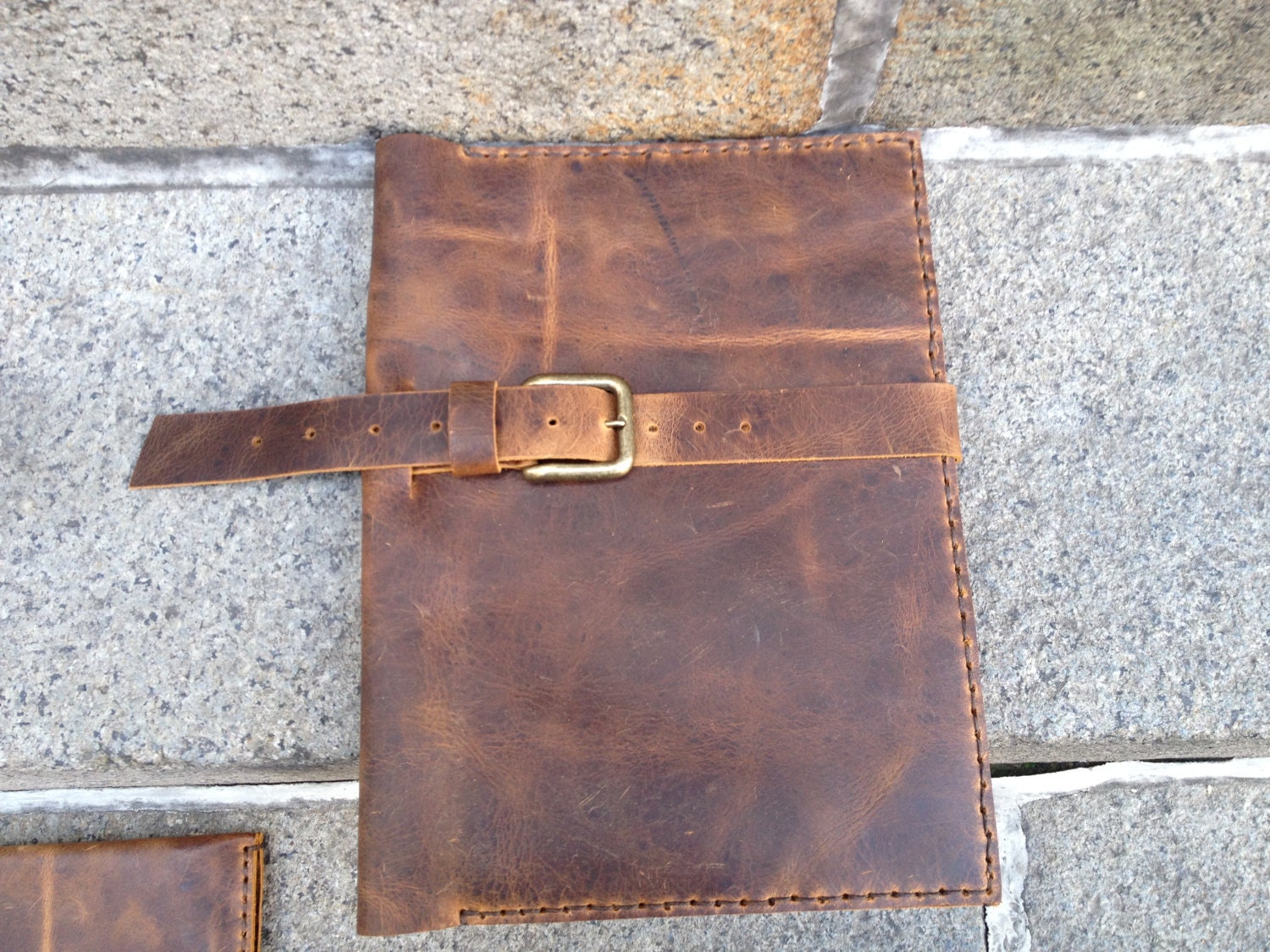 Hand made iPad portfolio - hand stitched iPad case with legal pad holder