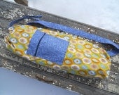 FREE SHIPPING- Yoga Bag in Yellow Eye Mandalas with a Zipper Pocket