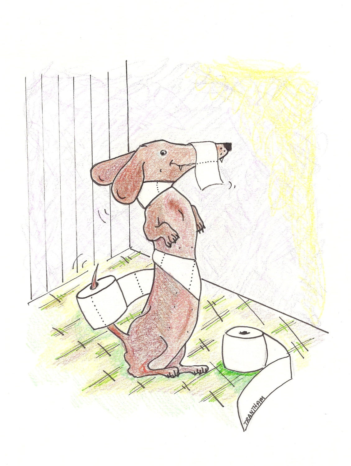 NEW Toilet Paper Dachshund Print