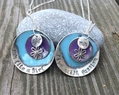 Custom design running necklace purple and blue