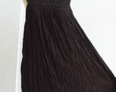 Coco Ruffle Sleeveless Dark Brown Cotton Dress, brown dress