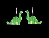 Loch Ness Nessie or Brontosaurus Beaded Earrings