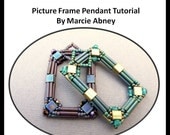 Beadweaving Tutorial - Picture Frame Beadwoven Pendant Tutorial Instant Download