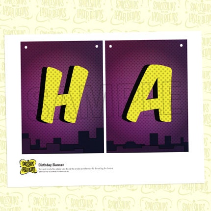 Superhero Birthday Banner from the Cake Crusaders Superhero DIY Printable Party Collection