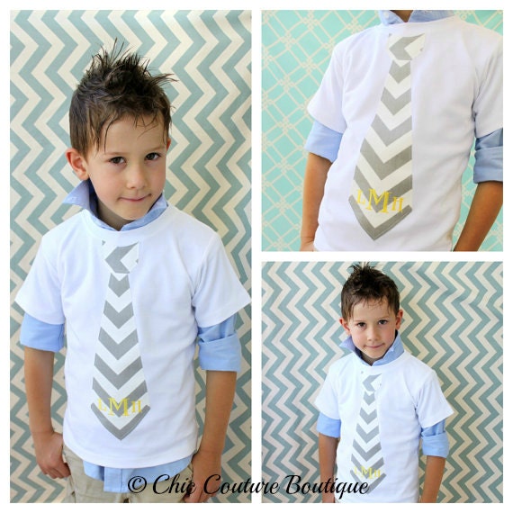 Children Clothing Easter Spring Chevron Fabric Tie Shirt w Personalization Monogram. Size 12 months- Youth Boy's, Gray, Blue, Teal, Yellow