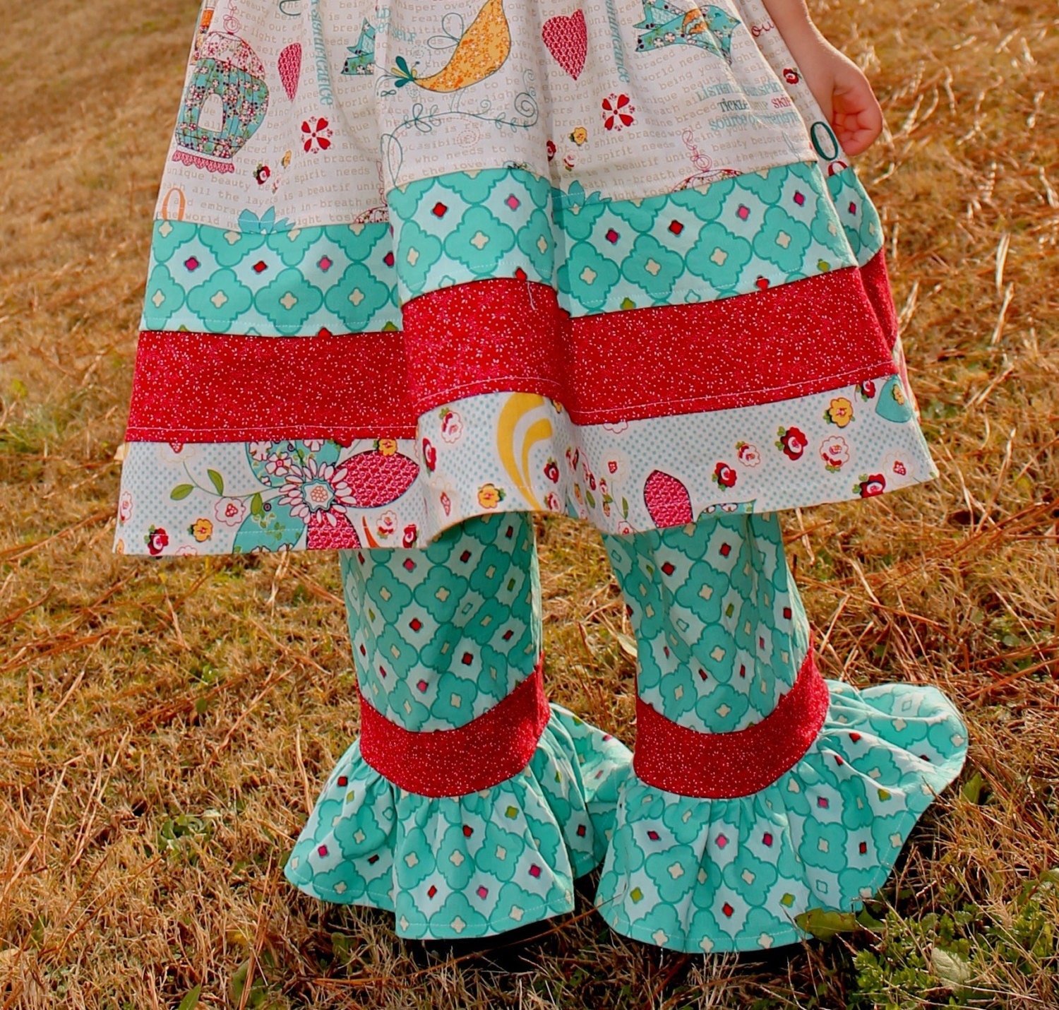 Easter Spring Summer Girls Boutique Handmade Ruffle Pants Sizes 6-12 M, 12-18 M, 18-24 M, 2, 3, 4, 5