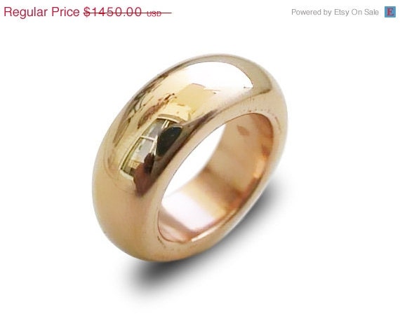 on sale Handcrafted gold ring  Gold ring 9k for Wedding Unisex bagel style