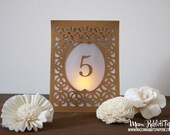 BRIGE Style A Wedding Table Number Markers / Table Tents / Luminaries / Table Markers / Wedding Table