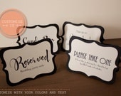 Tented Wedding Signs, Party Signs, Event Signs, Food Markers