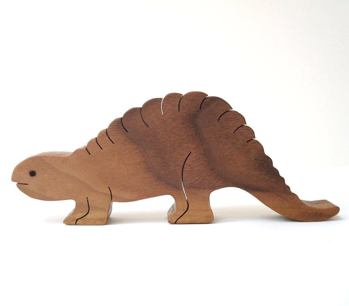 Large Ankylosaurid Wooden Dinosaur Toy Waldorf Wood Toy Dinosaur Children's Toys