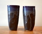 Grey & Plum stoneware tumbler cup