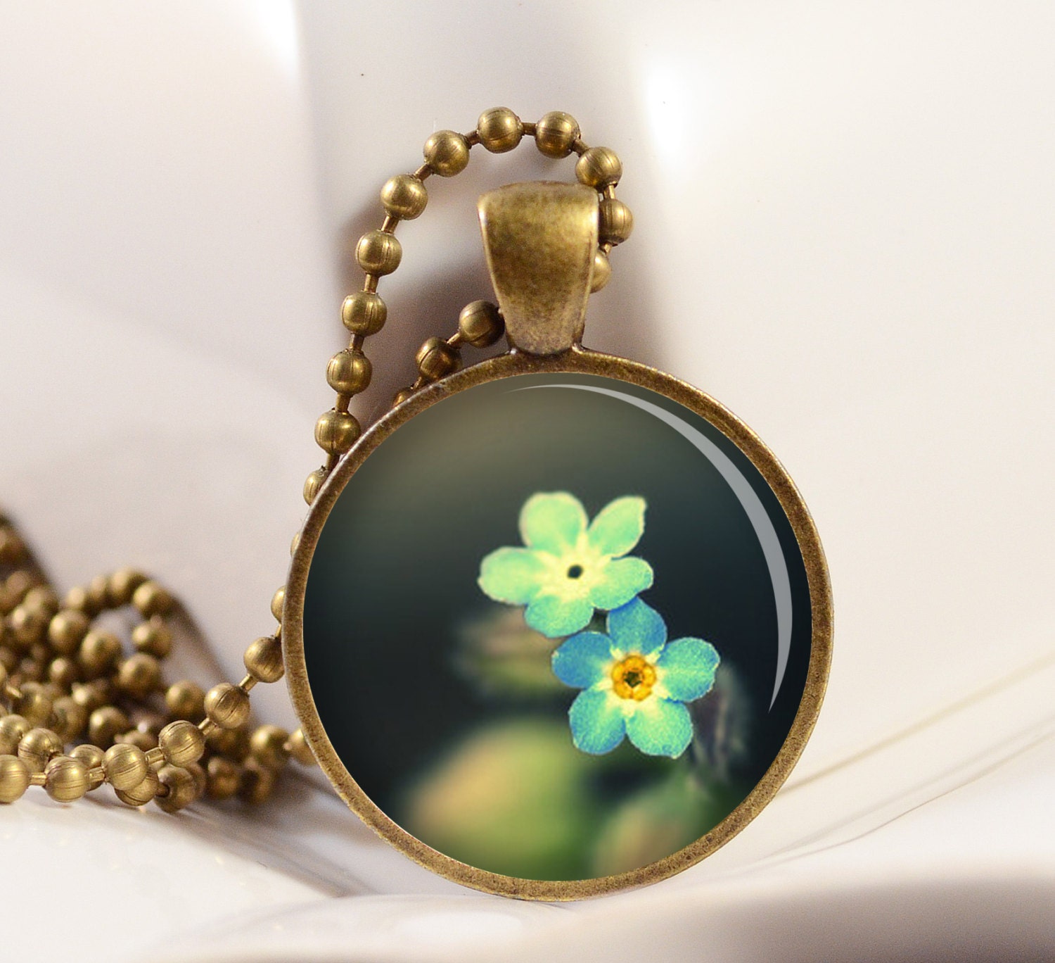 Blå Blomst Anheng Resin Anheng - Delikat blomster C239B