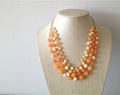 Peaches and Cream Bib Necklace