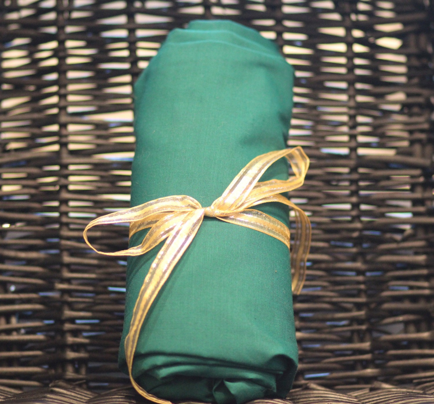 Forest green fitted crib sheet