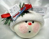 Dental Dentist Snowman Ornament Christmas Tree Bulb Hand Painted Glass Snowball Face Personalized