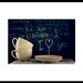 Cafe Photo 8 x 10 Print. Cups, Heart, Love, Blackboard, Cafe, Coffee, Tea, White, Black, Chalkboard, Valentine