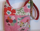 Hexagons and Birds Patchwork Shoulder Mail Sack Bag - Uptown by Eric McMorris