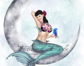 Miss Mandolin Moon - 9x12 Limited Edition Print