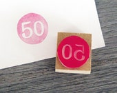 Round Number Rubber Stamp, Custom Stamp, Number Stamp, Hand Carved Stamp