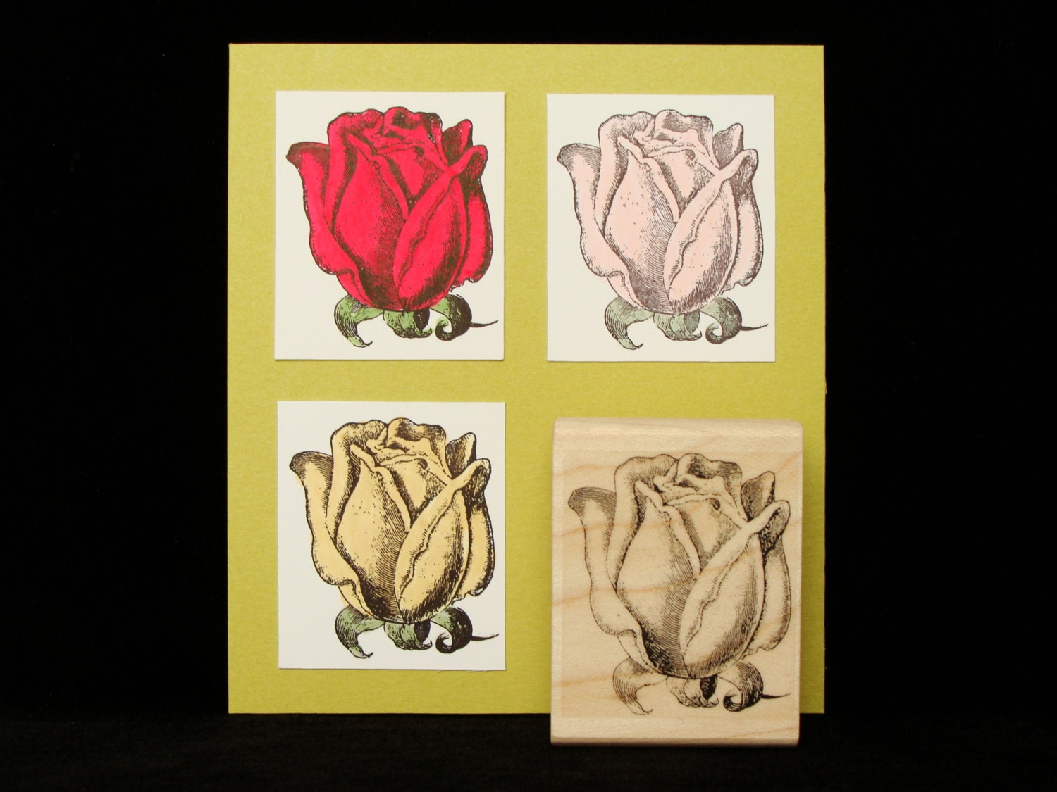 picture show rubber stamp "rose bud"