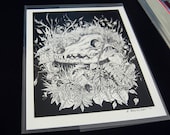 Natural Science/ Taxidermy inspired Giclée Prints: Wolf skull.