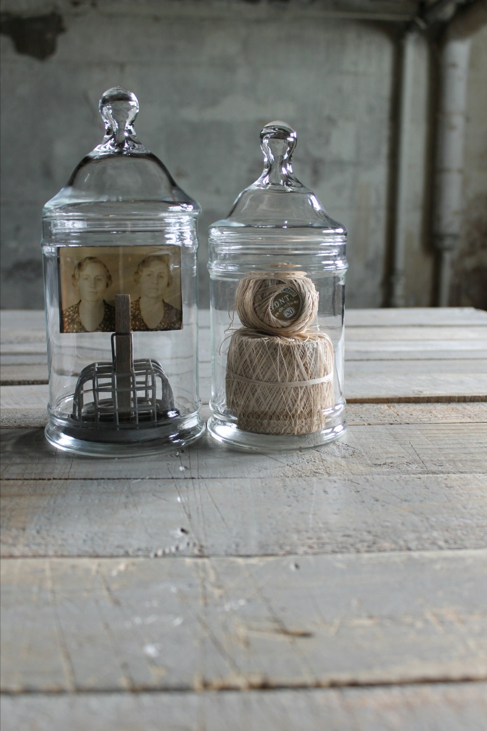 2 Vintage Apothecary Jars