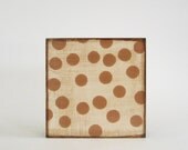 Polka Dot Wall Decor l Art  Block 5x5 Rust Beige Cream wood modern geometric pattern red tile studio