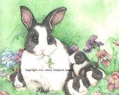 Bunnies / Rabbits, note / greeting card