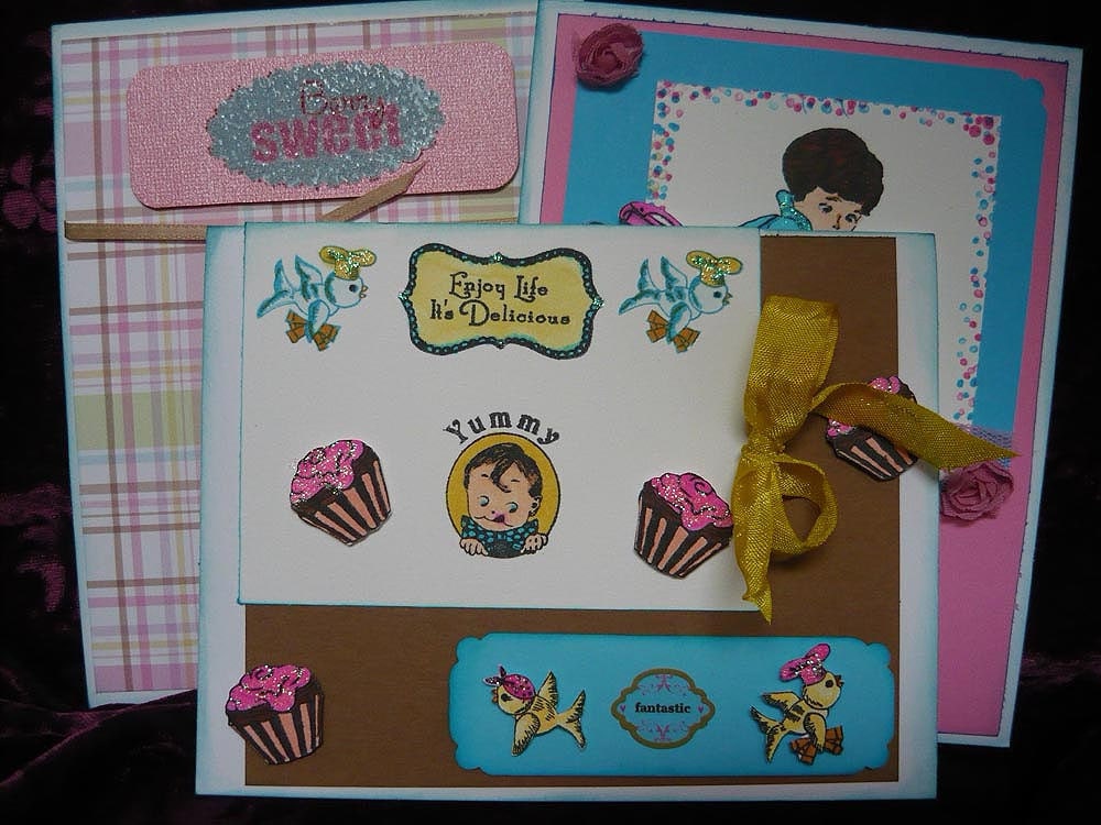 Birthday Card set cooking