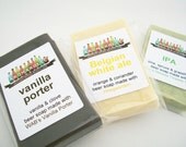 Craft Beer Soap Flight - IPA, Vanilla Porter and Belgian White craft beer soap trio - Sierra Nevada and Hoegaarden - Father's Day soap