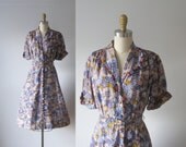 vintage 1950s dress / 50s dress / Lavender Fields