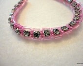 Pale Pink and Rhinestone Bracelet - Ready to Ship