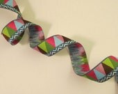 Colorful Mosaic Design Polyester Jacquard Ribbon--One Yard