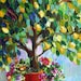 Lemon Tree Landscape Oil Painting  12 x 24 Original by Elaine Cory