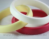 Resin Bangle Bracelets Stacking Set of Three in Pastels