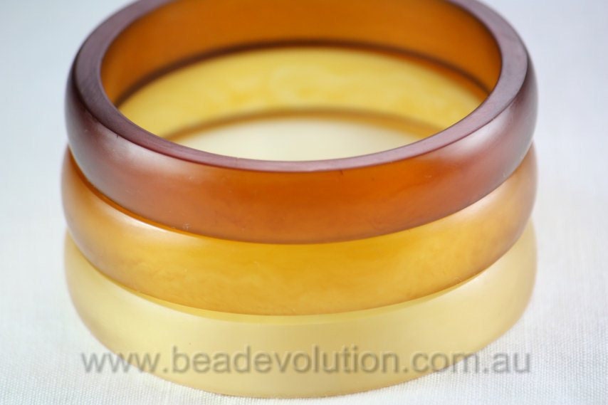 Resin Bracelet Bangle set in Shades of Honey