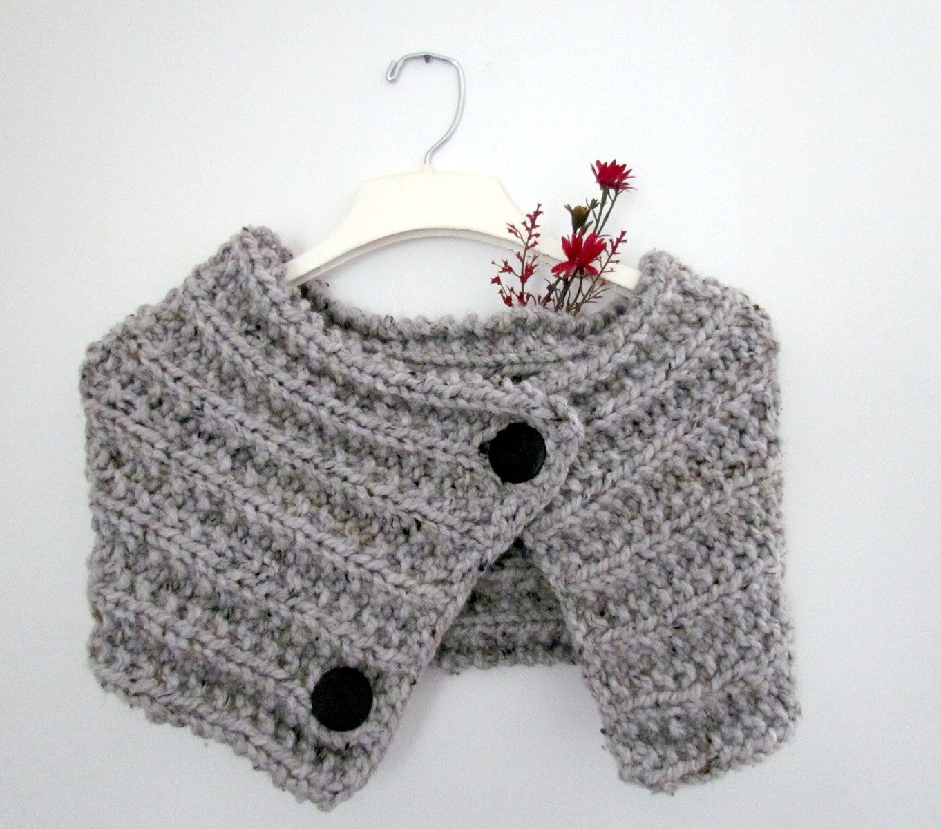 SHAWL / WRAP / COWL / Neckwarmer -Extra Thick, Extra Warm, Button to make your own style statement