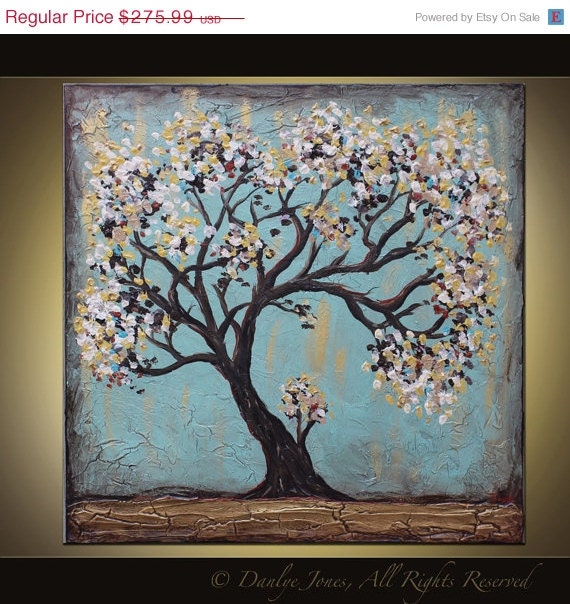 Blossom Tree Abstract painting original acrylic on canvas 30 x 30