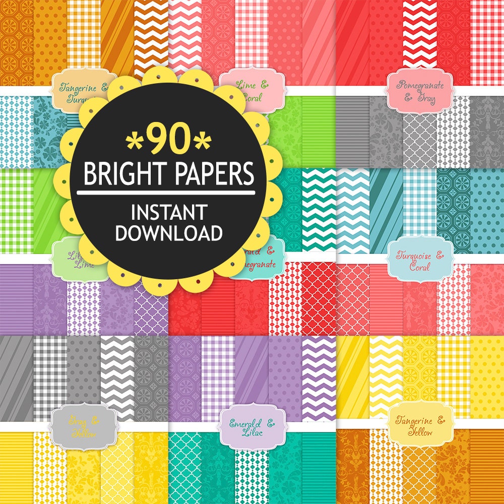 Digital Paper Pack HUGE Set for Personal and Commercial Use - Brights (528) Il_170x135