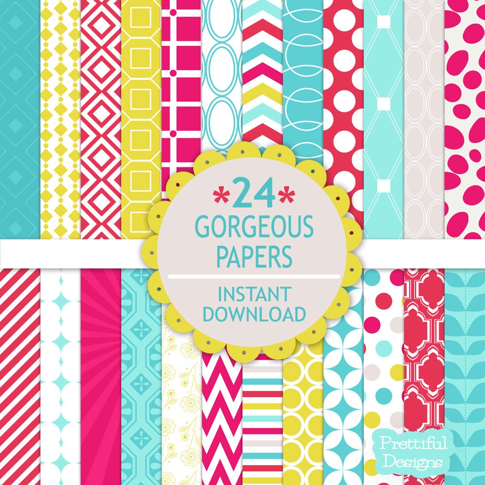 Digital Paper Pack - Personal and Commercial Use - Gorgeous (529) Il_570xn