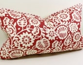 French Country, Lumbar Pillow, Pillow Cover, Cushion, Toss Pillow, Red Pillow