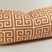 Designer Pillow Cover in Greek Key Orange Sherbert and White, Decorative Pillow Cover, Accent Pillow, Throw Pillow, toss pillow