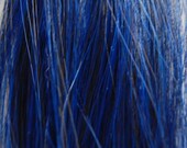 BLUE BLACK // Hair Weft Track // For Extensions, Fringe, Clip ins Dolls like Blythe // Straight Long Heat Resistant Synthetic Fiber